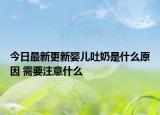 今日最新更新婴儿吐奶是什么原因 需要注意什么