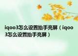 iqoo3怎么设置抬手亮屏（iqoo3怎么设置抬手亮屏）