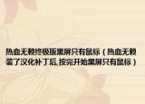 热血无赖终极版黑屏只有鼠标（热血无赖装了汉化补丁后,按完开始黑屏只有鼠标）