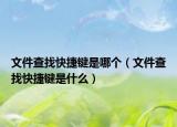 文件查找快捷键是哪个（文件查找快捷键是什么）