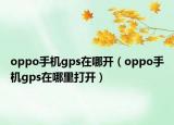 oppo手机gps在哪开（oppo手机gps在哪里打开）