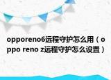 opporeno6远程守护怎么用（oppo reno z远程守护怎么设置）