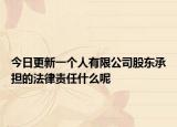 今日更新一个人有限公司股东承担的法律责任什么呢