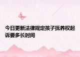 今日更新法律规定孩子抚养权起诉要多长时间