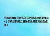 手机版网易云音乐怎么把歌词放到桌面ios（手机版网易云音乐怎么把歌词放到桌面）