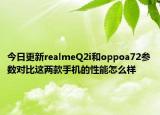 今日更新realmeQ2i和oppoa72参数对比这两款手机的性能怎么样