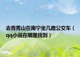 去青秀山在南宁坐几路公交车（qq小说在哪里找到）