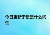 今日更新于是是什么词性