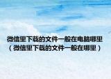 微信里下载的文件一般在电脑哪里（微信里下载的文件一般在哪里）