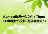 thumbsdb是什么文件（Thumbs.db是什么文件?可以删除吗?）
