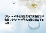 华为nova6手机突然变成了黑白色怎样恢复（华为nova6手机突然变黑白了怎么办）