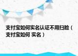 支付宝如何实名认证不用扫脸（支付宝如何 实名）