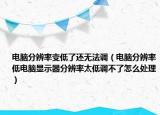 电脑分辨率变低了还无法调（电脑分辨率低电脑显示器分辨率太低调不了怎么处理）