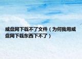 威盘网下载不了文件（为何我用威盘网下载东西下不了）