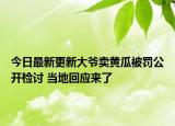 今日最新更新大爷卖黄瓜被罚公开检讨 当地回应来了