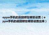 oppo手机的反回键在哪里设置（oppo手机的返回键在哪里设置出来）