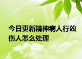 今日更新精神病人行凶伤人怎么处理