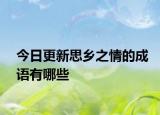 今日更新思乡之情的成语有哪些