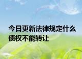 今日更新法律规定什么债权不能转让