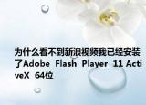 为什么看不到新浪视频我已经安装了Adobe  Flash  Player  11 ActiveX  64位
