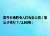 淘宝省钱月卡入口会消失吗（淘宝省钱月卡入口在哪）