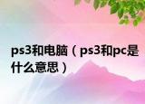 ps3和电脑（ps3和pc是什么意思）