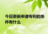 今日更新申请专利的条件有什么