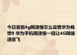 今日更新4g网速慢怎么设置华为畅想9 华为手机网速慢一招让4G网络速度飞