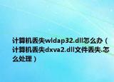 计算机丢失wldap32.dll怎么办（计算机丢失dxva2.dll文件丢失.怎么处理）