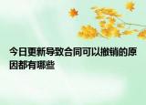 今日更新导致合同可以撤销的原因都有哪些