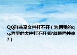 QQ群共享文件打不开（为何我的qq,群里的文件打不开哪?就是群共享?）