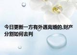 今日更新一方有外遇离婚的,财产分割如何去判