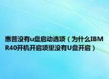 惠普没有u盘启动选项（为什么IBMR40开机开启项里没有U盘开启）