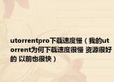 utorrentpro下载速度慢（我的utorrent为何下载速度很慢 资源很好的 以前也很快）