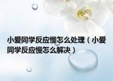 小爱同学反应慢怎么处理（小爱同学反应慢怎么解决）