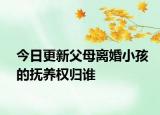 今日更新父母离婚小孩的抚养权归谁