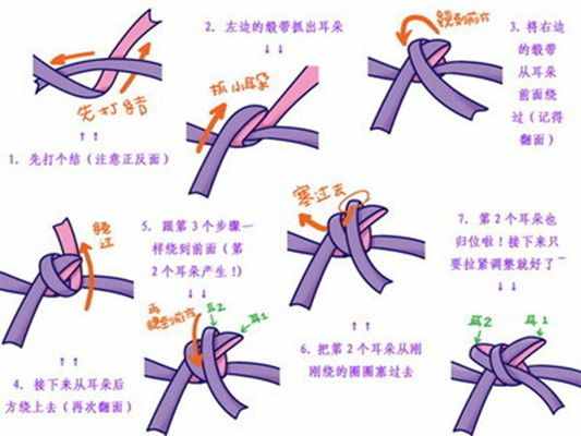 腰带蝴蝶结的系法图解
