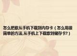 怎么把歌从手机下载到内存卡（怎么用很简单的方法,从手机上下载歌到储存卡?）