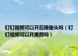 钉钉视频可以开后摄像头吗（钉钉视频可以开美颜吗）