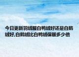 今日更新羽绒服白鸭绒好还是白鹅绒好,白鹅绒比白鸭绒保暖多少倍
