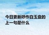 今日更新呼作白玉盘的上一句是什么