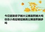 今日更新房子越大公摊面积越大吗住在小高层楼层越高公摊面积越多吗