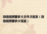 微信视频要多大文件才能发（微信视频要多少流量）