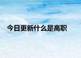 今日更新什么是高职