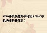 vivo手机快捷开手电筒（vivo手机快捷开关在哪）