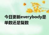 今日更新everybody是单数还是复数