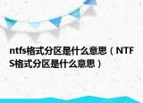 ntfs格式分区是什么意思（NTFS格式分区是什么意思）