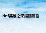 dnf英雄之荣耀满属性