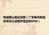 电信网ip地址设置（广东梅州电信宽带怎么设置IP地址和DNS）