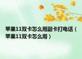 苹果11双卡怎么用副卡打电话（苹果11双卡怎么用）
